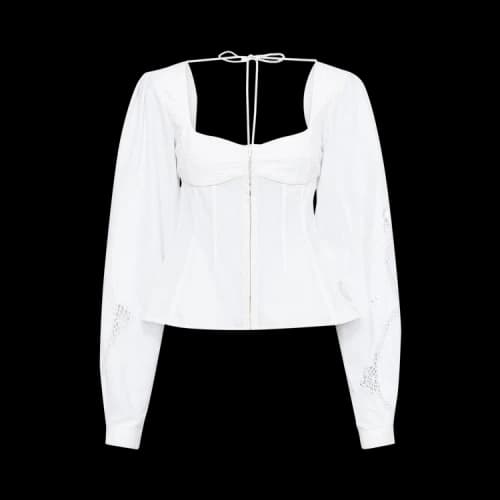 Marine Serre Regenerated Household Linen Shirt Blouse 'White'