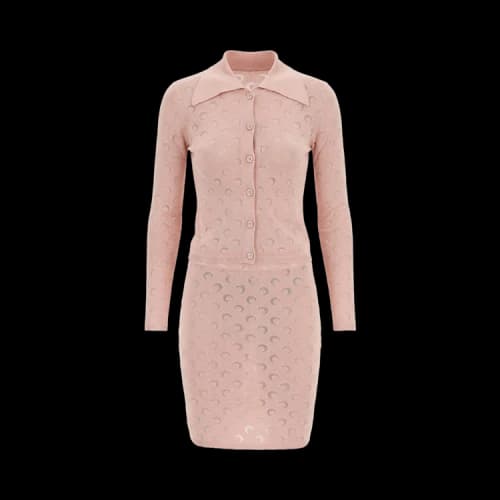 Marine Serre Moon Devore Long-Sleeve Shirt 'Light Pink'