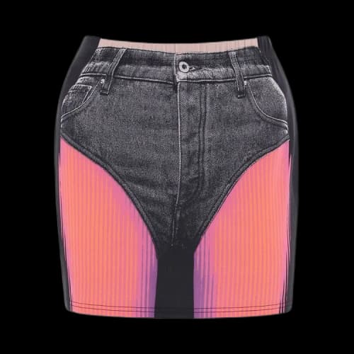 Y/Project Trompe L'Oeil Janty Mini Skirt 'Black/Pink'