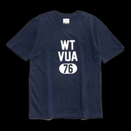 WTAPS WTVUA 03 Tee Navy Alphabet Short Sleeve Navy Blue