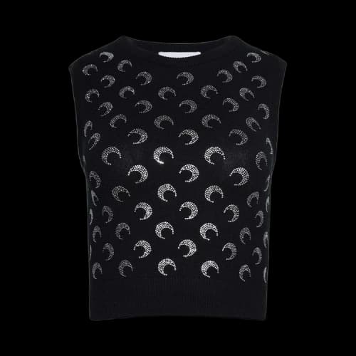 Marine Serre Moon Strass Knit Vest 'Black'
