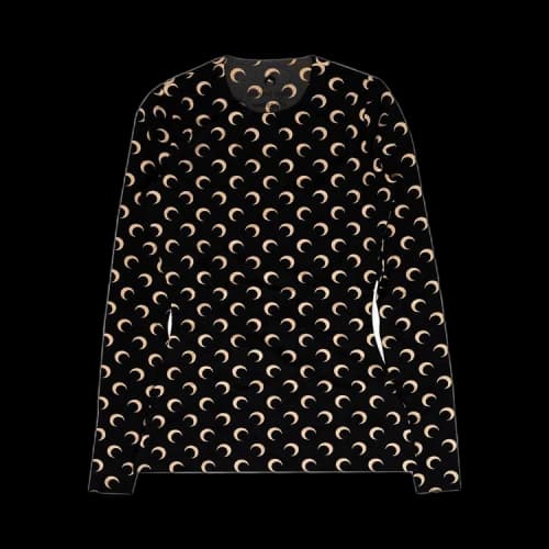 Marine Serre Regenerated All Over Moon Jersey Second Skin Top 'Black'