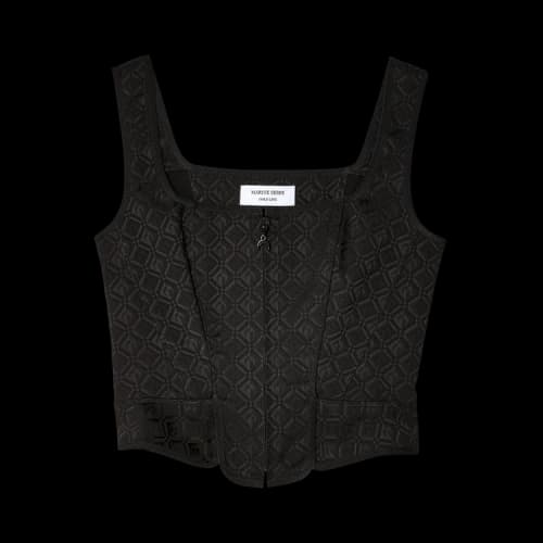 Marine Serre Moon Diamant Jacquard Corset 'Black'
