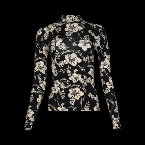 Marine Serre Recycled Jersey High Neck Second Skin 'Black'