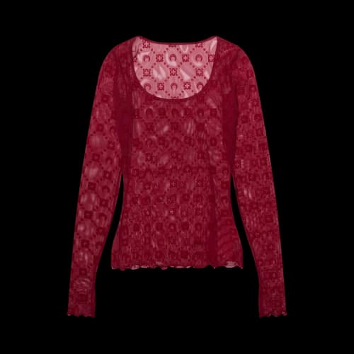 Marine Serre Moonogram Mesh Top 'Red'