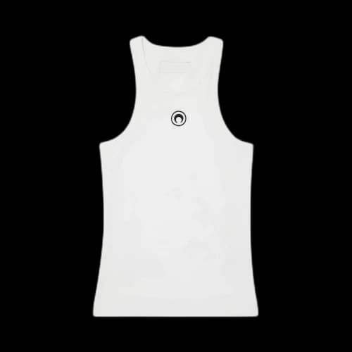 Marine Serre Organic Cotton Rib 2X2 Tank Top 'White'