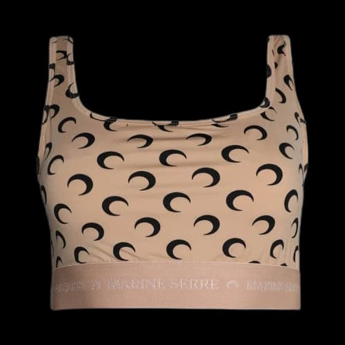 Marine Serre Regenerated Aom Jersey Sport Bra 'Tan'