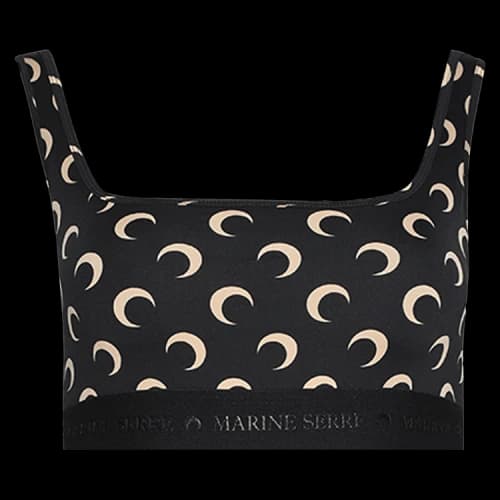 Marine Serre Moon Printed Jersey Sports Bra 'Inverse Tan'