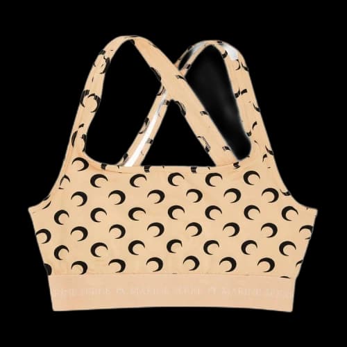 Marine Serre Regenerated All Over Moon Jersey Sport Bra 'Tan'