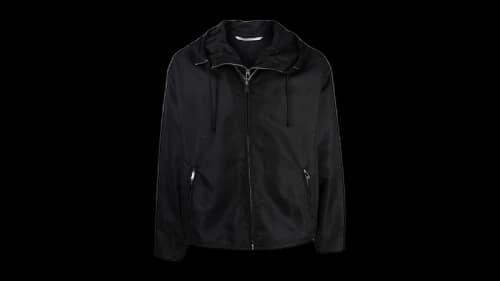 Valentino Dual Zip-Detail Hooded Short Jacket Black