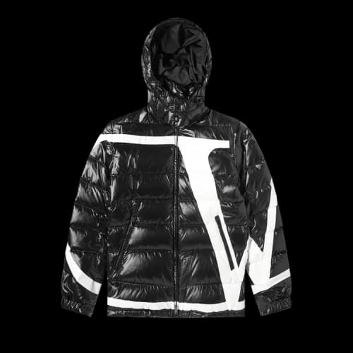 Valentino Puffer Jacket With Vlogo Signature Print 'Black/White'