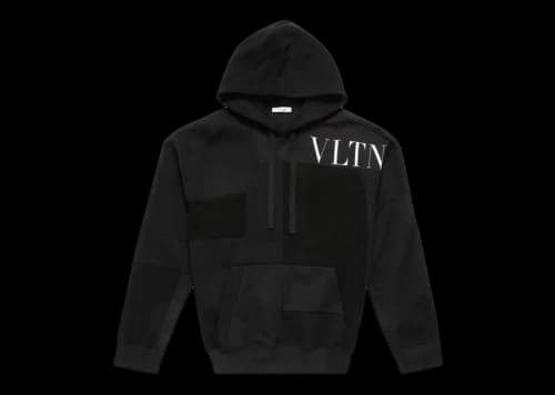 Valentino Felpa Patchwork VLTN Hoodie Black/White