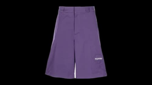 Valentino Garavani Floral-Applique Shorts Violet/White