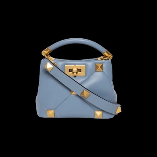 Valentino Roman Stud Quilted Mini Top Handle Bag 'Niagara'