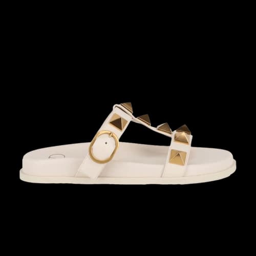 Valentino Roman Stud Slide 'Ivory' (Women's)