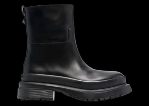 Valentino Rockstud Almond-Toe Ankle Boots Black