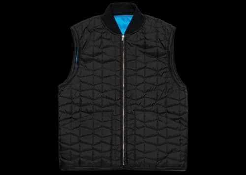 Wasted Youth Quilted Puff Reversible Vest Black/Blue