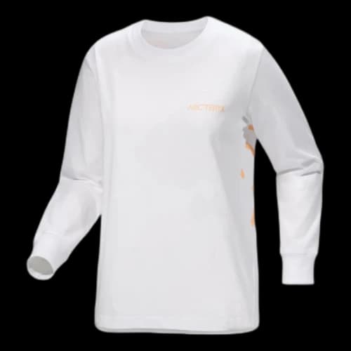 Arc'Teryx Kragg Cotton Bird Crew Neck Long Sleeves T-Shirt 'White Orange' (Women's)