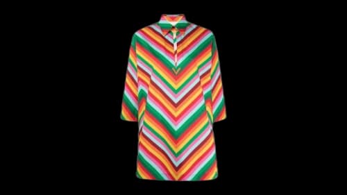 Valentino Women's Striped Cotton Blouse Red