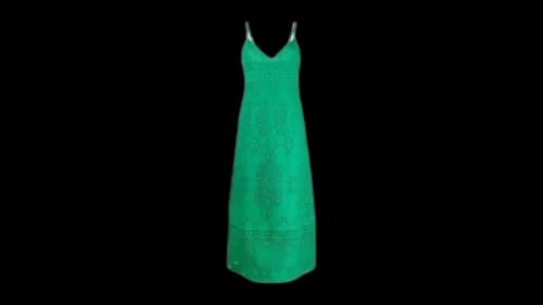 Valentino Women's Garavani Heavy Lace Long Dress Green