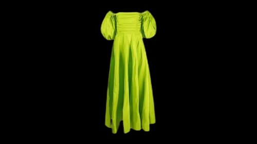 Valentino Women's Garavani Off-Shoulder Floor-Lentgh Dress Green