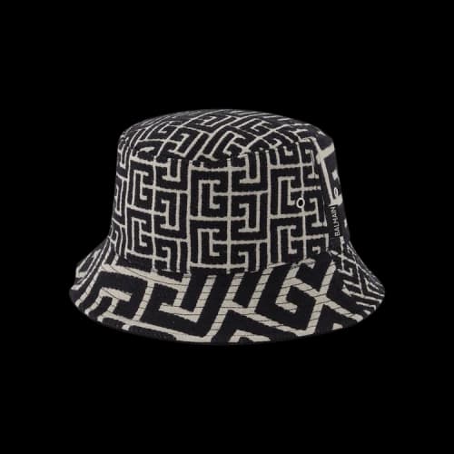 Balmain Mix Monogram Jacquard Bucket Hat 'Black'
