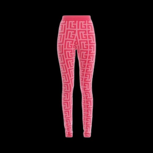 Balmain Maxi Monogram Knitted Legging 'Pink'