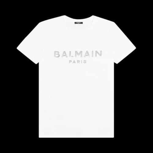 Balmain Foil T-Shirt 'Blanc/Argent'