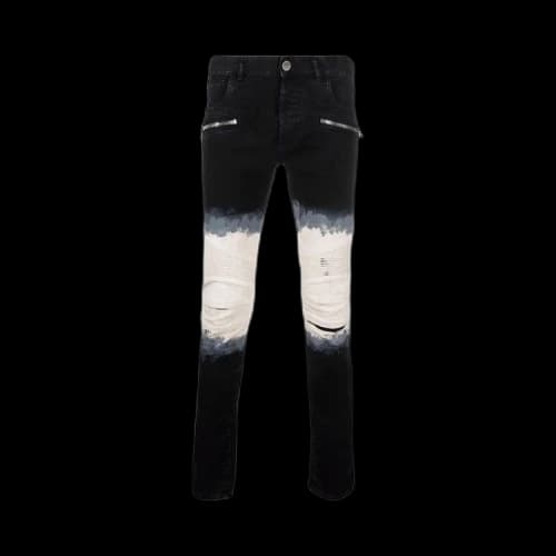 Balmain Ribbed Slim Tie Dye Jeans 'Eab'
