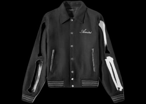 AMIRI Bones Varsity Jacket Black
