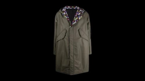 Valentino Garavani Optical-Print Parka Coat Green