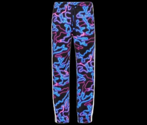 Valentino All Over Neon Camou Print Sweatpants Blue