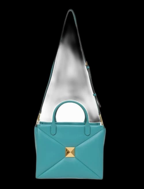 Valentino Roman Stud Top Handle Turquoise