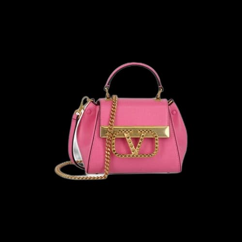 Valentino Mini V-Logo Leather Tote Bag 'Pink'