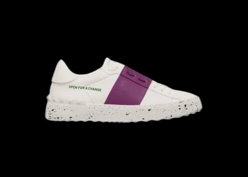 Valentino Garavani Rockstud Open For A Change White Purple (Women's)
