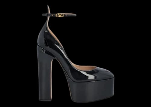 Valentino Garavani Tan-go Patent Leather Pumps Black (Women's)