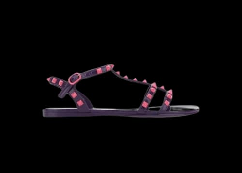 Valentino Garavani Rockstud Ankle Strap Sandals Purple Pink (Women's)