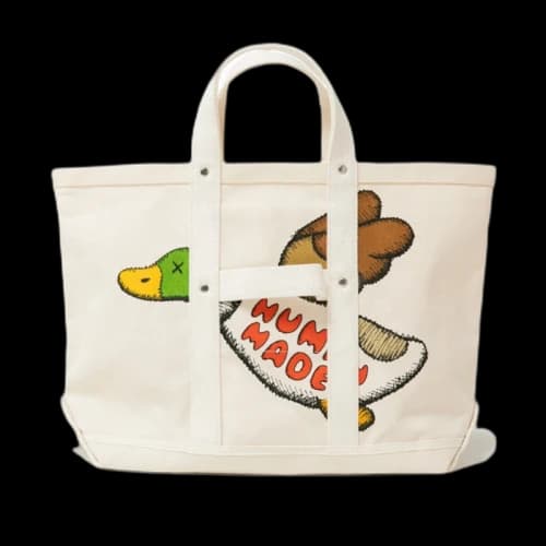 KAWS x Human Made Medium Tote Bag White