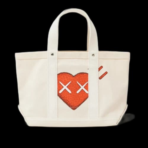 KAWS x Human Made Small Tote Bag White