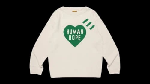 Human Made Human Hope Heart Knit Sweater White