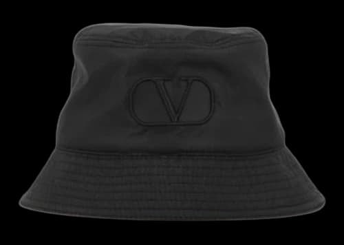 Valentino V Logo Bucket Hat Black