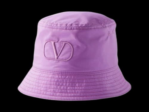 Valentino V-Logo Silk Bucket Hat Purple