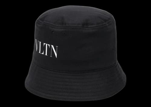 Valentino VLTN Logo Cotton Bucket Hat Black/White