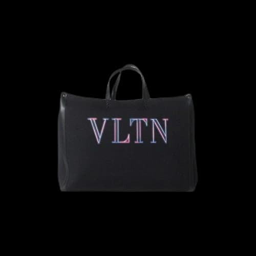 Valentino Large VLTN Neon Tote Bag 'Black'