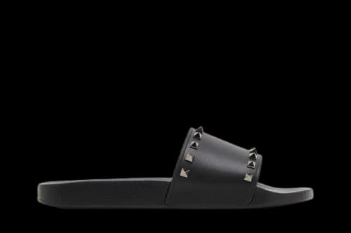Valentino Rockstud Rubber Slider Sandal 'Black'