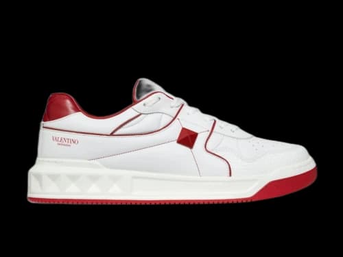 Valentino One Stud Low-Top White Red