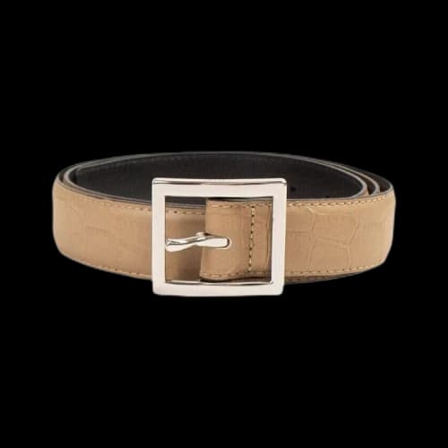 Amiri Embossed Croc Buckle Belt 'Beige'