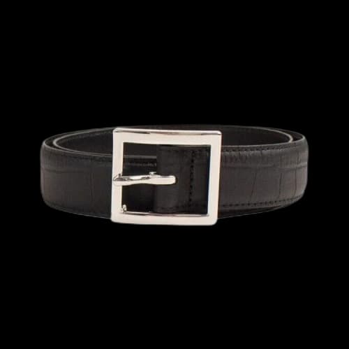 Amiri Embossed Croc Buckle Belt 'Black'