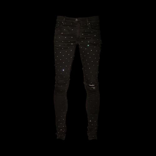 Amiri Rainbow Crystal Jean 'Black'