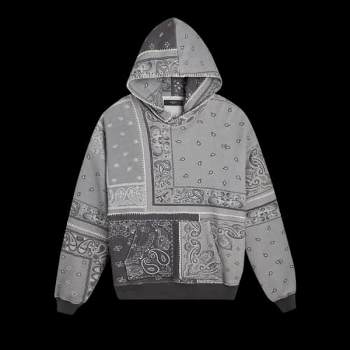 Amiri Oversized Bandana Reconstructed Hoodie 'Black'